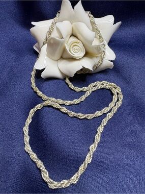 Chain Vintage Italian Stainless Steel Corded Rope 22" 3mm 22 grams